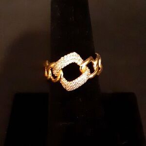 New 14k Gold Plated Adjustable Ring New In Box‎